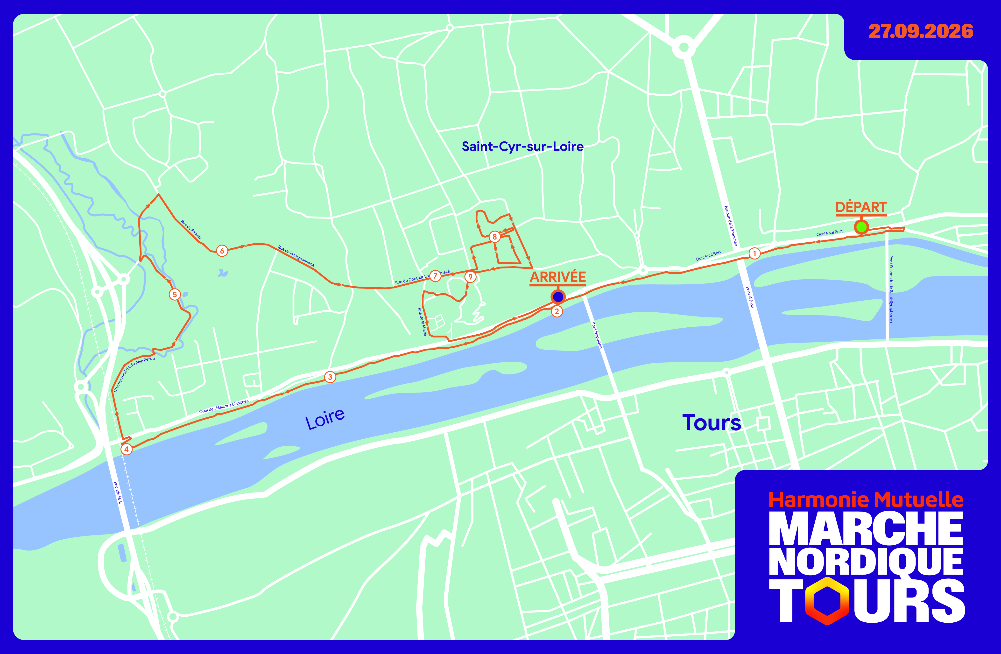 parcours 10 km marche nordique harmonie mutuelle tours 