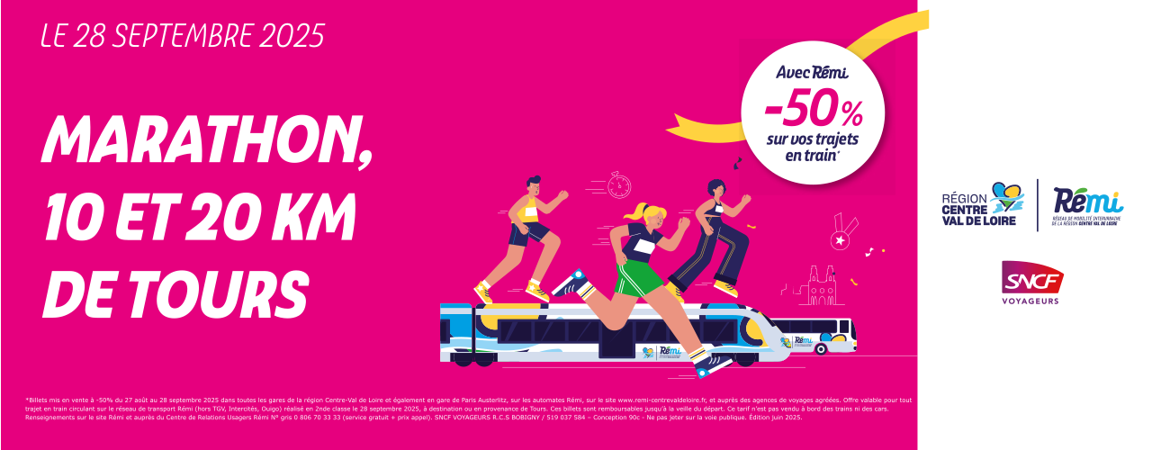 Viens à Tours en train ou en car avec REMI !